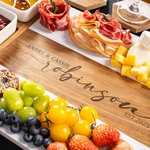 Planche à découper 11 pièces en marbre d'acacia avec bol en céramique et cuillère en bois Cadeau de pendaison de crémaillère pour la famille et les amis