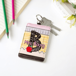 Gepersonaliseerde Pencil Apple PU lederen ID Badge houder met initiaal en naam Teacher's Day Waardering terug naar school Gift voor leerkracht