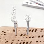 Personalised Lucky Number Name Initial Design Metal Cribbage Pegs Game Night Christmas Birthday Gift for Cribbage Lovers