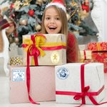 Personalised Stamp-Style Christmas Elements Waterproof Sticker with Name Gift Decoration Christmas Gift for Family Kids