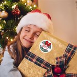 Personalized Christmas Hat Snowman Santa Claus Waterproof Stickers Labels with Name Gift Decor Christmas Party Favor for Family Kids