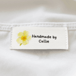 Etiquettes de couture pour fleurs de naissance personnalisées Lot de 10 pour vêtements Cadeau d'anniversaire pour les amateurs de tricot et de bricolage