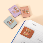 Personalized God Says Bible Verse Birth Flower Magnetic PU Leather Bookmark Clip with Name Birthday Christmas Gift for Christians Book Lovers