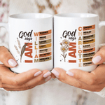 Personalised God Says Bible Verse 11 oz 15 oz Ceramic Coffee Mug with Name Birthday Christmas Gift for Family Friends Christians