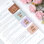 Personalized God Says Bible Verse Birth Flower Magnetic PU Leather Bookmark Clip with Name Birthday Christmas Gift for Christians Book Lovers