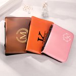 Personalized Wreath Letter PU Leather Bible Cover and Carry Handle Birthday Baptism Religious Gift for Christians