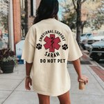 Personalised Funny Emotional Support Medical Symbol 100% Cotton T-shirt with Text Birthday Christmas Gift for Husband Boyfriend Girlfriend EMT