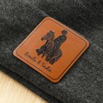 Personalisierte Multicolor Pferd Foto gestrickt Beanie-Mütze mit Namen tägliches Zubehör Geburtstagsgeschenk für Pferdeliebhaber Reiter