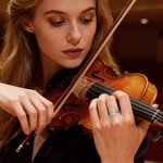 Personalized Violin Stringed Instrument Ring with Engraved Text Daily Birthday Anniversary Gift for Music Lover Friend