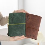 Taccuino ad anelli in pelle PU personalizzato con fiore del mese nome e testo regalo di compleanno o festività per appassionati di scrittura