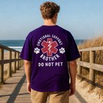 Personalised Funny Emotional Support Medical Symbol 100% Cotton T-shirt with Text Birthday Christmas Gift for Husband Boyfriend Girlfriend EMT