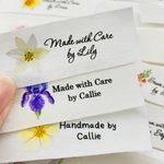 Etiquettes de couture pour fleurs de naissance personnalisées Lot de 10 pour vêtements Cadeau d'anniversaire pour les amateurs de tricot et de bricolage