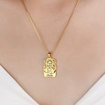 Collana con foto di ritratto di animale domestico incisa a forma di rettangolo e di cuore con testo Regalo di compleanno commemorativo per l'amante dell'animale domestico