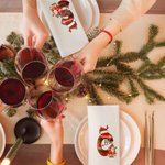 Tovagliolo natalizio personalizzato con nome e iniziale design a tema Babbo Natale 100% cotone decor da tavola regalo di Natale per amici e famiglia