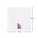 Tovagliolo natalizio personalizzato con nome e iniziale design a tema Babbo Natale 100% cotone decor da tavola regalo di Natale per amici e famiglia