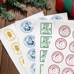 Personalised Stamp-Style Christmas Elements Waterproof Sticker with Name Gift Decoration Christmas Gift for Family Kids