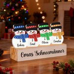Personalisierte Schneemann Tischdeko mit Holzsockel Namen Weihnachtsdeko Weihnachtsgeschenk für Familie Großeltern