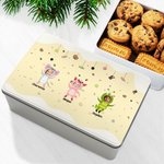 Boîte à Biscuits en Métal Alimentaire Personnalisée avec Photos et Noms Animaux Dessins Animés Cadeau de Noël pour la Famille et les Enfants