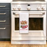 Personalised 2-20 Gingerbread Men Cocoa Mug Waffle Kitchen Towel with Name and Surname Christmas Gift for Family Friends