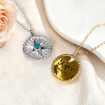 Personligt hexagon skyddsenergi mynt medaljong halsband med födelsesten fint familjesmycke födelsedags och årsdagspresent för män och kvinnor