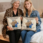 Personalised Leopard Print Cartoon Character Cushion Cover with Name Home Decor Birthday Gift for Mom Daughter