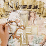 Personalized First Communion Cross Soft Throw Blanket with Text Birthday Baptism Religious Gift for Boys Girls