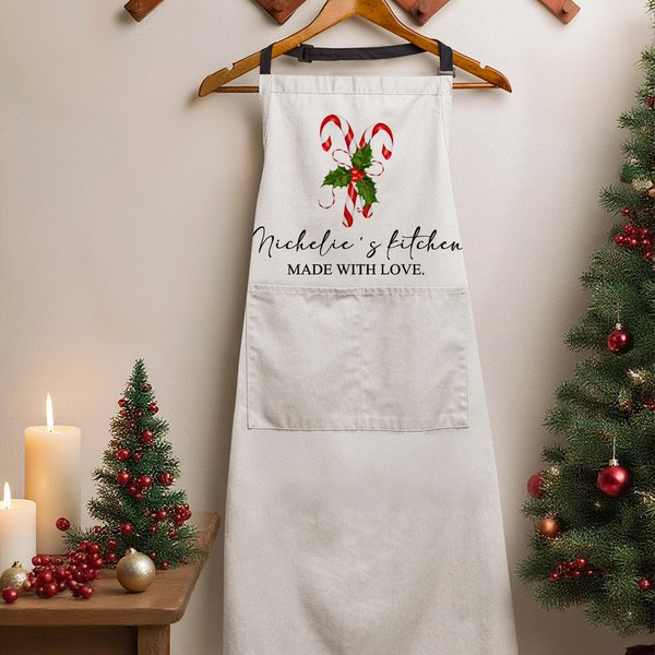 Tablier ajustable personnalisé avec textes et pochette Cadeau de Noël pour les amateurs de cuisine en famille