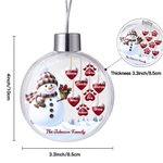 Personlig 1-14 Paw Prints Hearts Snowman julgransprydnad med namn och text Heminredning God julklapp till familj och vänner