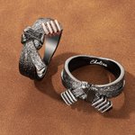 Personalized Martial Art Black Belt Dan Stripes Ring with Engraved Text Team Belt Raking Gift for Karate BJJ Taekwondo Aikido Lover