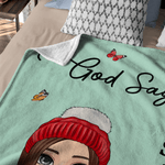 Personalized Cute Cartoon Character Birth Flower Bouquet Soft Throw Blanket with Name and Bible Verse Birthday Christmas Gift for Girls Women