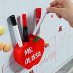 Personalized Apple Magnetic Marker Holder with Name Office Accessories Back To School Gift for Teacher