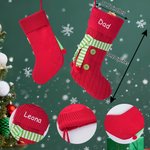 Echarpe Personnalisée Bouton Bas de Noël avec Nom Décoration Maison Cadeau de Noël pour Enfants Amis Famille