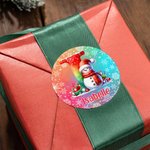 Autocollants Étanches Multicolores Personnalisés avec Nom et Initiale Motif Renne et Père Noël Mignons Cadeaux Noël pour Enfants et Famille
