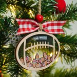 Personalized Santa Hat Football Christmas Shaker Ornament with 6-15 Names and Team Name Christmas Gift for Football Lover Coach