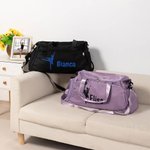 Borsa da viaggio personalizzata con modello glitterato impermeabile con scomparto per scarpe e tracolla regalo di compleanno per appassionati di danza