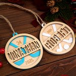 Personalized Basketball Soccer Ball Sports Wooden Christmas Ornament with Name Number and Year Christmas Gift for Ball Sports Enthusiasts