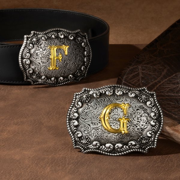 Gepersonaliseerde Cool Vintage Cowboy-gethematiseerde Letter Riem Buckle Verjaardag Verjaardag Gift voor Western Lover Cowboy Cowgirl