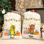 Personalized Cute Animal Fantasy Unicorn Rabbit Drawstring Gift Bag with Photo and Name Christmas Birthday Gift for Kids