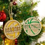 Personalized Basketball Soccer Ball Sports Wooden Christmas Ornament with Name Number and Year Christmas Gift for Ball Sports Enthusiasts