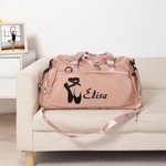 Borsa da viaggio personalizzata con modello glitterato impermeabile con scomparto per scarpe e tracolla regalo di compleanno per appassionati di danza