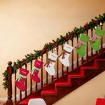 Echarpe Personnalisée Bouton Bas de Noël avec Nom Décoration Maison Cadeau de Noël pour Enfants Amis Famille