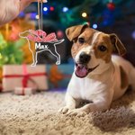 Personalized Cute Pet Breed Silhouette Ornament with Name Home Decor Christmas Gift for Pet Lover