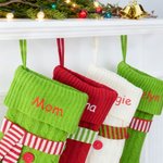 Echarpe Personnalisée Bouton Bas de Noël avec Nom Décoration Maison Cadeau de Noël pour Enfants Amis Famille