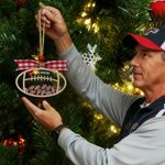 Personalized Santa Hat Football Christmas Shaker Ornament with 6-15 Names and Team Name Christmas Gift for Football Lover Coach