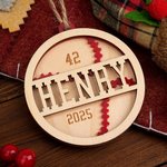 Personalized Basketball Soccer Ball Sports Wooden Christmas Ornament with Name Number and Year Christmas Gift for Ball Sports Enthusiasts