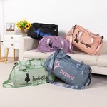 Borsa da viaggio personalizzata con modello glitterato impermeabile con scomparto per scarpe e tracolla regalo di compleanno per appassionati di danza