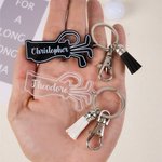 Henkilökohtainen Golf Akryyli Avaimenperä nimi ja Tupsu Bag Tag End of Season joulun syntymäpäivälahja Golf Lovers Pelaajat