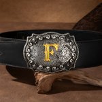 Personalizzato Cool Vintage Cowboy-Themed Letter Belt Buckle Regalo di compleanno e anniversario per l'amante occidentale Cowboy Cowgirl