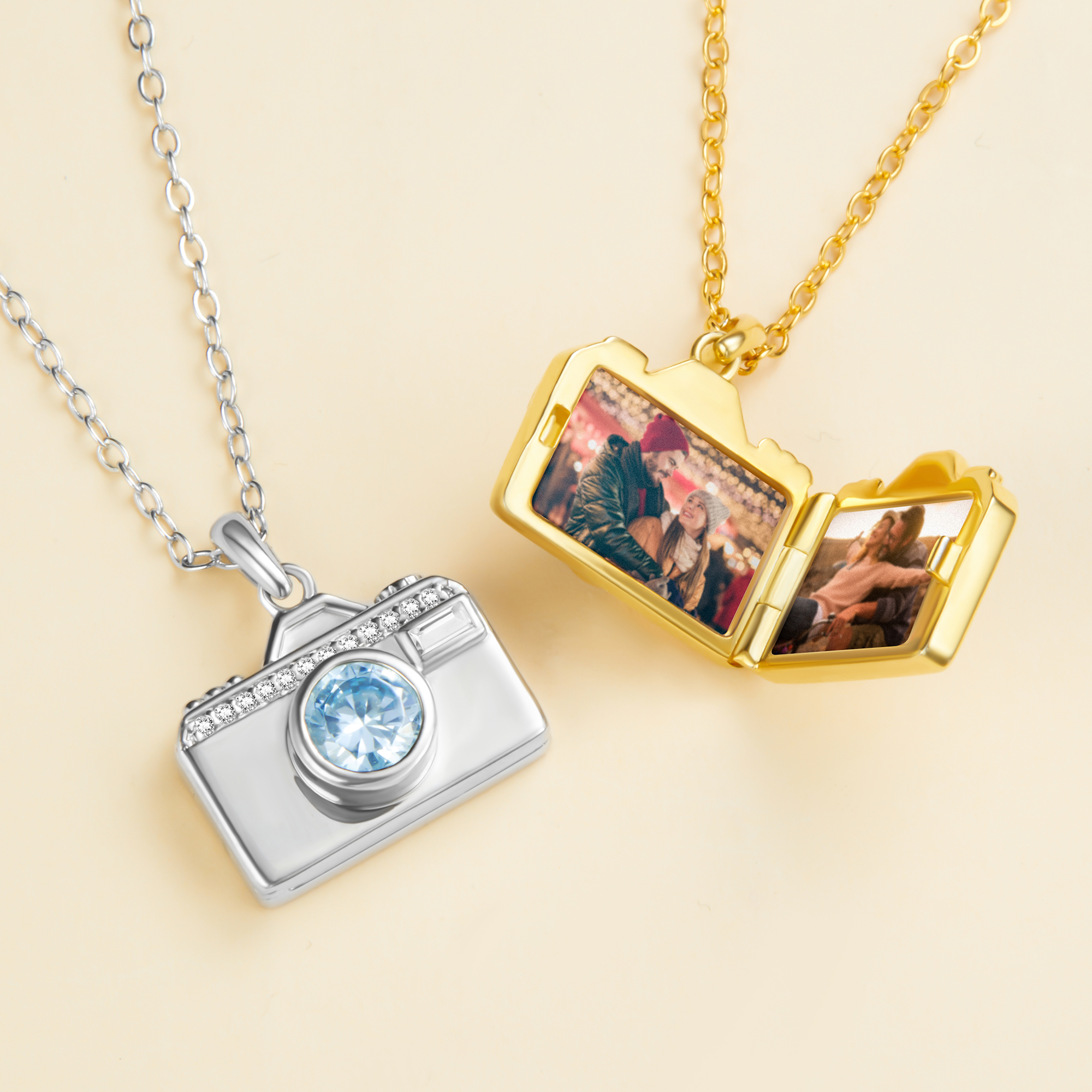 Collier photo personnalisé avec pierre de naissance Cadeau d'anniversaire pour maman Femme