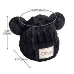 Gepersonaliseerde schattige beer oren winddicht bont muts met borduren naam Baby Shower Gift voor baby peuter